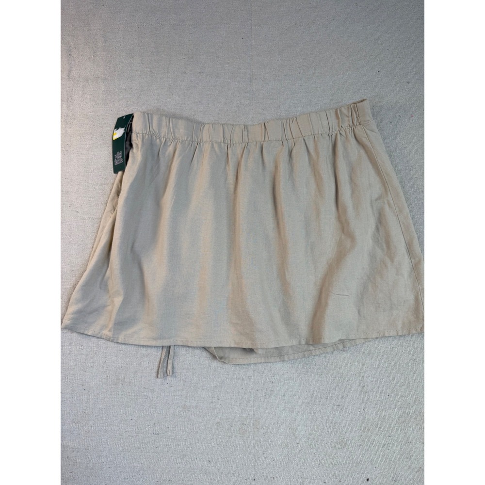 Wild Fable Beige Linen Blend Lace Up Mini Skort Womens Size Small NWT - Picture 3 of 6